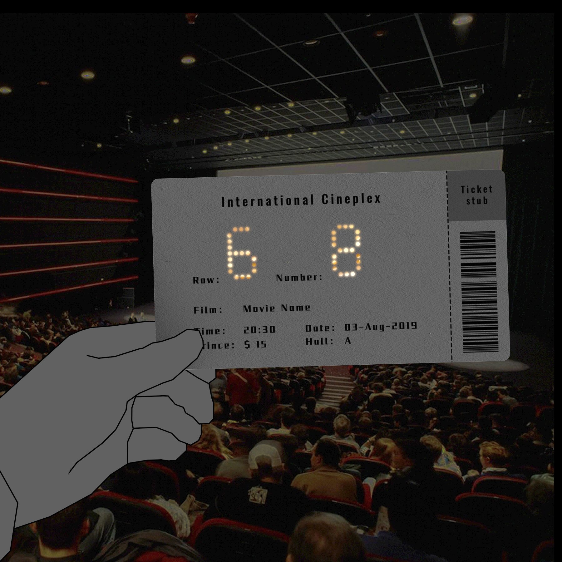 Movie Ticket Uses Lights Around To Light Up Seat Number 123 Design Blog