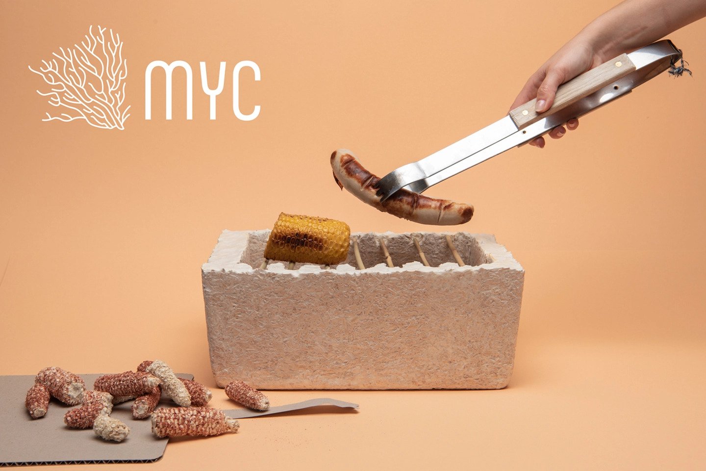 Mycelium grill design, made from edible fungus can be biodegraded and ...